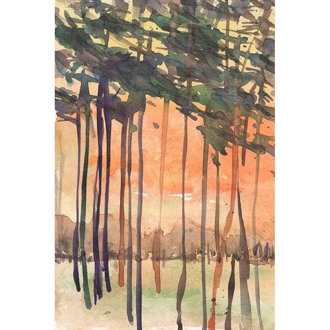 Between the Trees II Black Modern Wood Framed Art Print with Double Matting by Dixon, Samuel