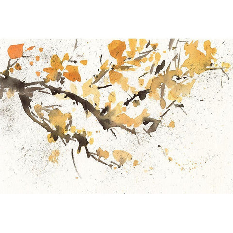 Watercolor Tree Branch I White Modern Wood Framed Art Print by Dixon, Samuel