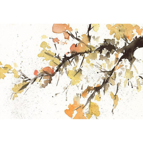 Watercolor Tree Branch II Black Modern Wood Framed Art Print by Dixon, Samuel