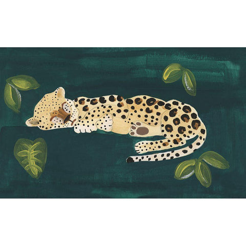 Lethargic Leopard II Gold Ornate Wood Framed Art Print with Double Matting by Longley, Alicia