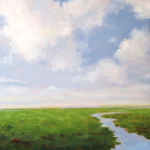 River Light White Modern Wood Framed Art Print by Andersen, Catherine