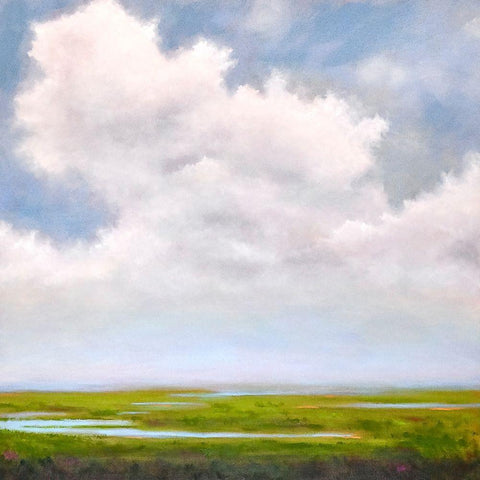 Summer Haze White Modern Wood Framed Art Print by Andersen, Catherine