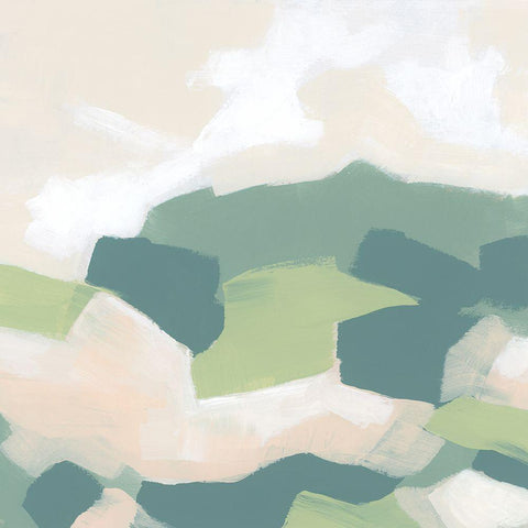 Blockbrush Hills I White Modern Wood Framed Art Print by Vess, June Erica