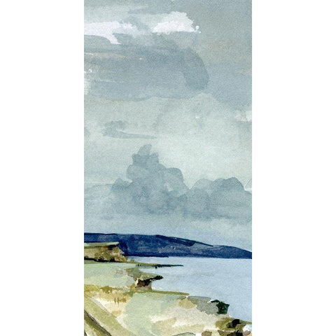 Coastal Blues Watercolor III Black Modern Wood Framed Art Print by Caroline, Emma