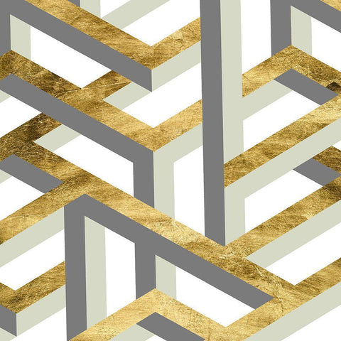 Geometric Landscape I Gold Ornate Wood Framed Art Print with Double Matting by Wang, Melissa