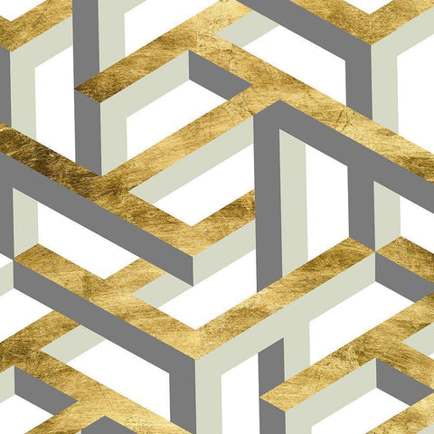 Geometric Landscape II Gold Ornate Wood Framed Art Print with Double Matting by Wang, Melissa