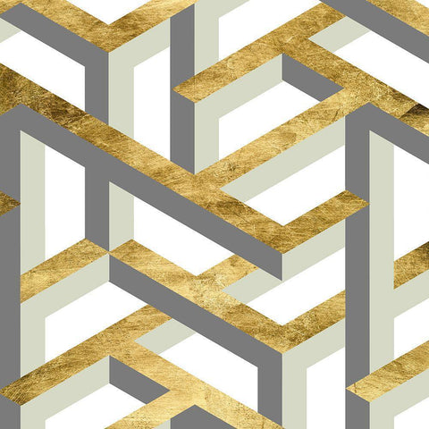 Geometric Landscape III Gold Ornate Wood Framed Art Print with Double Matting by Wang, Melissa