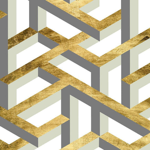Geometric Landscape IV Gold Ornate Wood Framed Art Print with Double Matting by Wang, Melissa