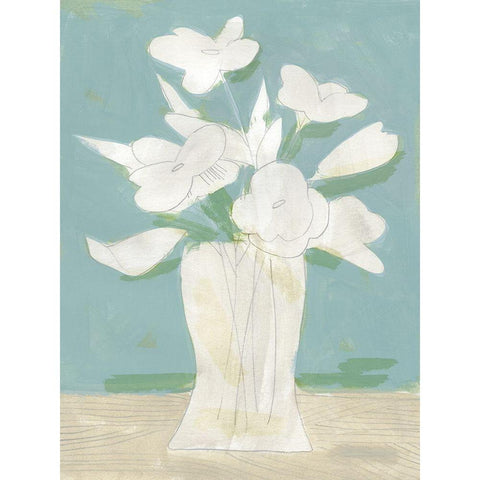 Muted Spring Arrangement I White Modern Wood Framed Art Print by Green, Jacob