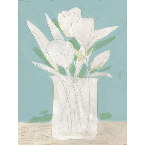 Muted Spring Arrangement II Black Modern Wood Framed Art Print with Double Matting by Green, Jacob