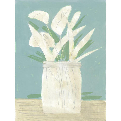 Muted Spring Arrangement IV Black Modern Wood Framed Art Print with Double Matting by Green, Jacob