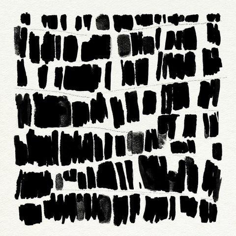 Vivid Marks I Black Ornate Wood Framed Art Print with Double Matting by Warren, Annie