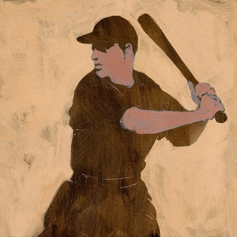 Baseballer I Black Ornate Wood Framed Art Print with Double Matting by Green, Jacob