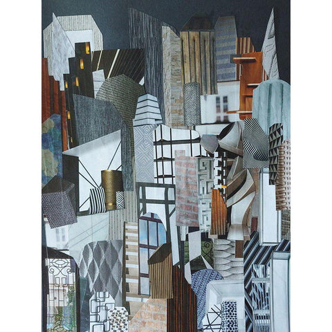 Western Metropolis Black Modern Wood Framed Art Print by Good, Coco