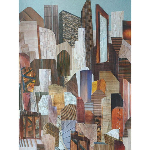 Metropolis Black Modern Wood Framed Art Print with Double Matting by Good, Coco