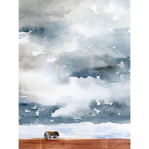 Kansas Clouds II Black Modern Wood Framed Art Print with Double Matting by Parker, Jennifer Paxton