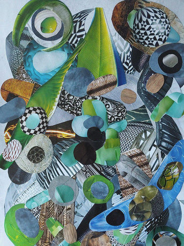 Siesta Beach Glass White Modern Wood Framed Art Print with Double Matting by Good, Coco
