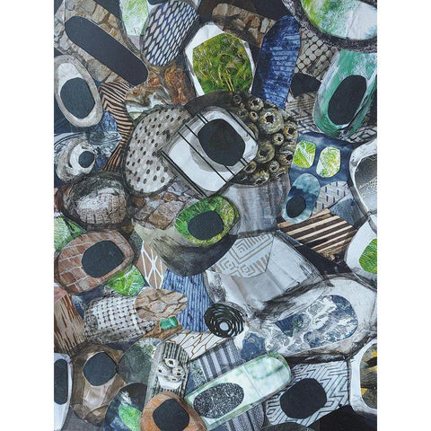 Cornwall Beach Glass Black Modern Wood Framed Art Print with Double Matting by Good, Coco