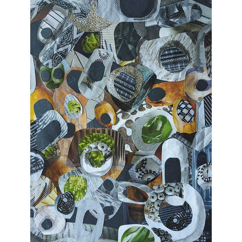 Big Sur Stones and Kelp Gold Ornate Wood Framed Art Print with Double Matting by Good, Coco