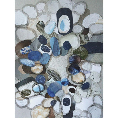 Santa Cruz Beach Stones Black Modern Wood Framed Art Print by Good, Coco
