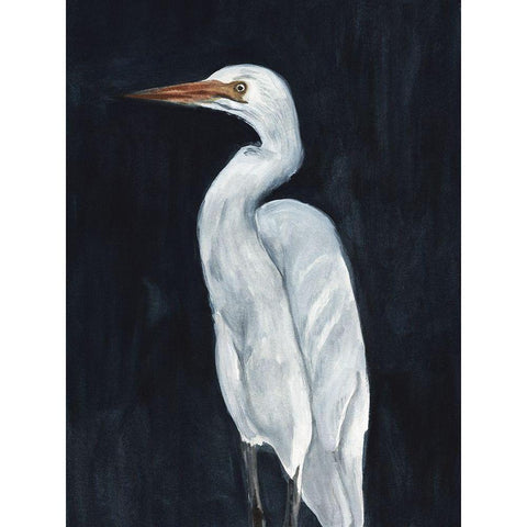 Calm Great Egret I Gold Ornate Wood Framed Art Print with Double Matting by Warren, Annie