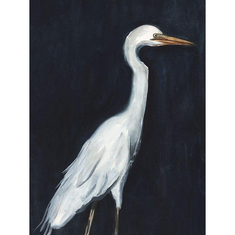 Calm Great Egret II Gold Ornate Wood Framed Art Print with Double Matting by Warren, Annie