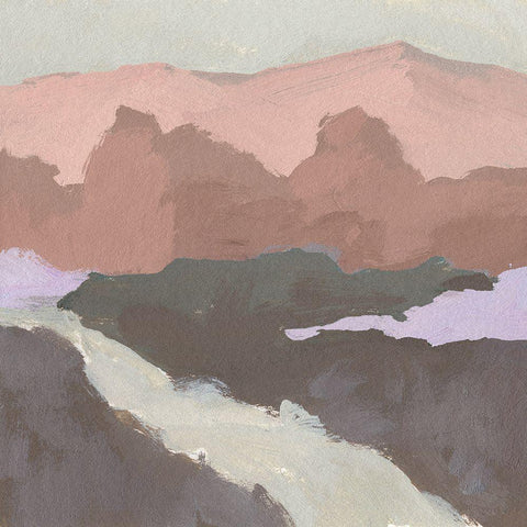 Blush Foothills II Black Modern Wood Framed Art Print by Green, Jacob