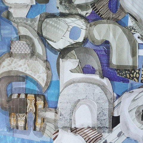 Mediterranean Port III White Modern Wood Framed Art Print with Double Matting by Good, Coco