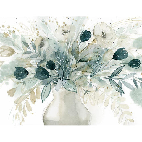 Whisper Bouquet III Gold Ornate Wood Framed Art Print with Double Matting by Popp, Grace