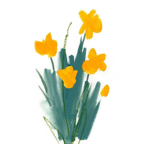 Daffodil Bunch II Black Modern Wood Framed Art Print by Green, Jacob