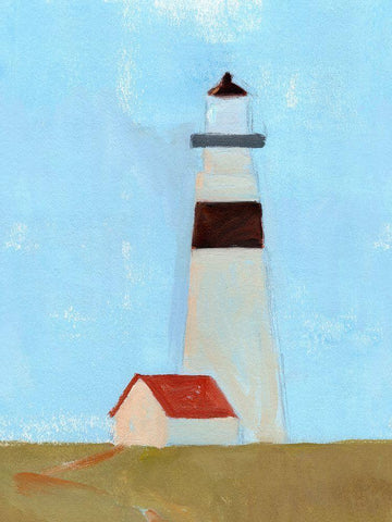 Lookout Point II White Modern Wood Framed Art Print with Double Matting by Green, Jacob