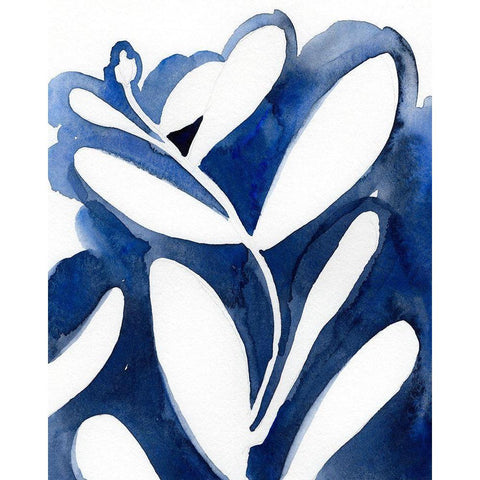Blue Eucalyptus I White Modern Wood Framed Art Print by Green, Jacob