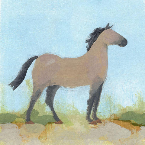 Wild Pony II White Modern Wood Framed Art Print with Double Matting by Green, Jacob