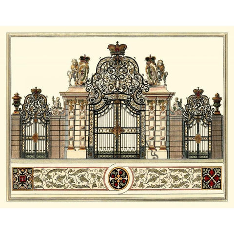 The Grand Garden Gate I Gold Ornate Wood Framed Art Print with Double Matting by Kleiner, O.