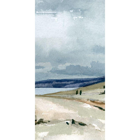 Pale Blue Autumn II White Modern Wood Framed Art Print by Caroline, Emma