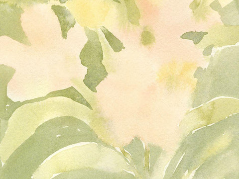 Verdant Floral Abstract II White Modern Wood Framed Art Print with Double Matting by Caroline, Emma