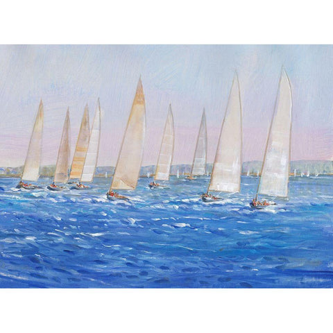 Sailing Event I Black Modern Wood Framed Art Print with Double Matting by OToole, Tim