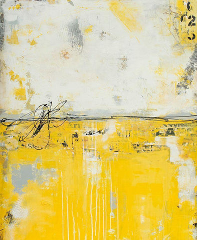 Yellow Bound Black Ornate Wood Framed Art Print with Double Matting by Ashley, Erin