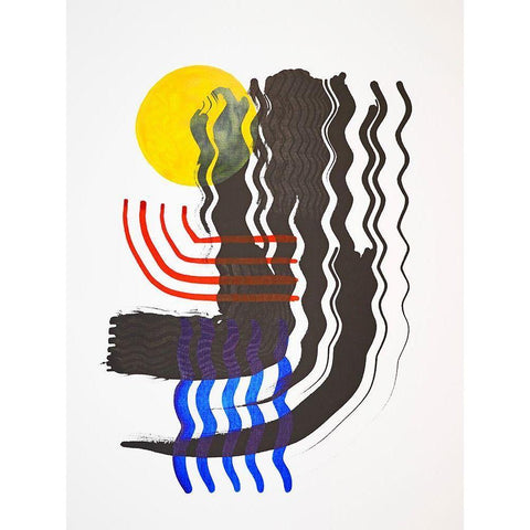 Shifting II Black Modern Wood Framed Art Print with Double Matting by Gianni, Katie