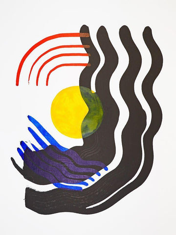 Shifting III White Modern Wood Framed Art Print with Double Matting by Gianni, Katie