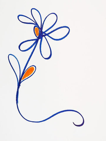 Wobbly Blooms I White Modern Wood Framed Art Print with Double Matting by Gianni, Katie