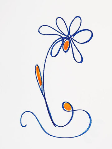 Wobbly Blooms II White Modern Wood Framed Art Print with Double Matting by Gianni, Katie