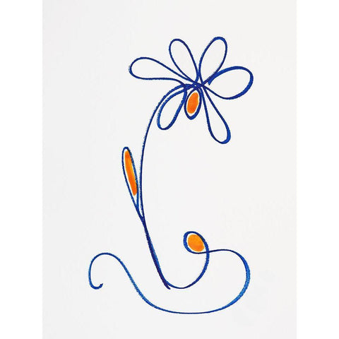 Wobbly Blooms II White Modern Wood Framed Art Print by Gianni, Katie