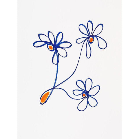 Wobbly Blooms III Black Modern Wood Framed Art Print by Gianni, Katie