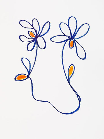 Wobbly Blooms IV White Modern Wood Framed Art Print with Double Matting by Gianni, Katie