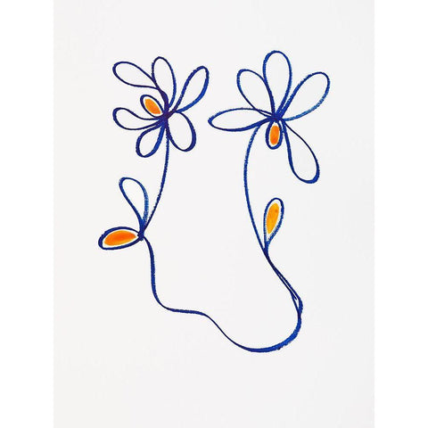 Wobbly Blooms IV Black Modern Wood Framed Art Print with Double Matting by Gianni, Katie