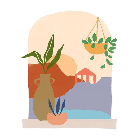 Paper Scene II Gold Ornate Wood Framed Art Print with Double Matting by Vess, June Erica