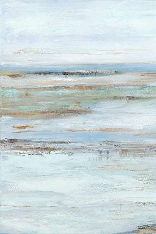 Muted Misty Marsh I White Modern Wood Framed Art Print with Double Matting by Wilkins, Suzanne