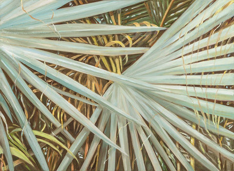 Suave Fronds Black Ornate Wood Framed Art Print with Double Matting by Wilkins, Suzanne