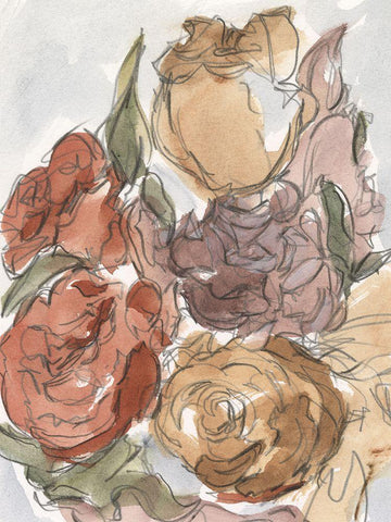 Cropped Floral Arrangement II Black Ornate Wood Framed Art Print with Double Matting by Harper, Ethan